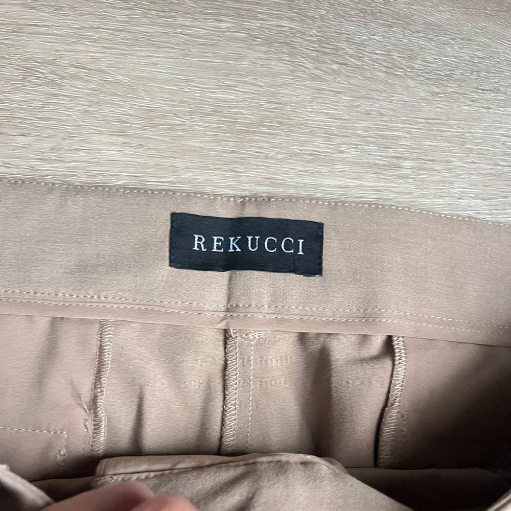Rekucci Classic Straight Leg Easy Care Trousers Dress Pants Tan Office SZ 18 - Picture 4 of 9